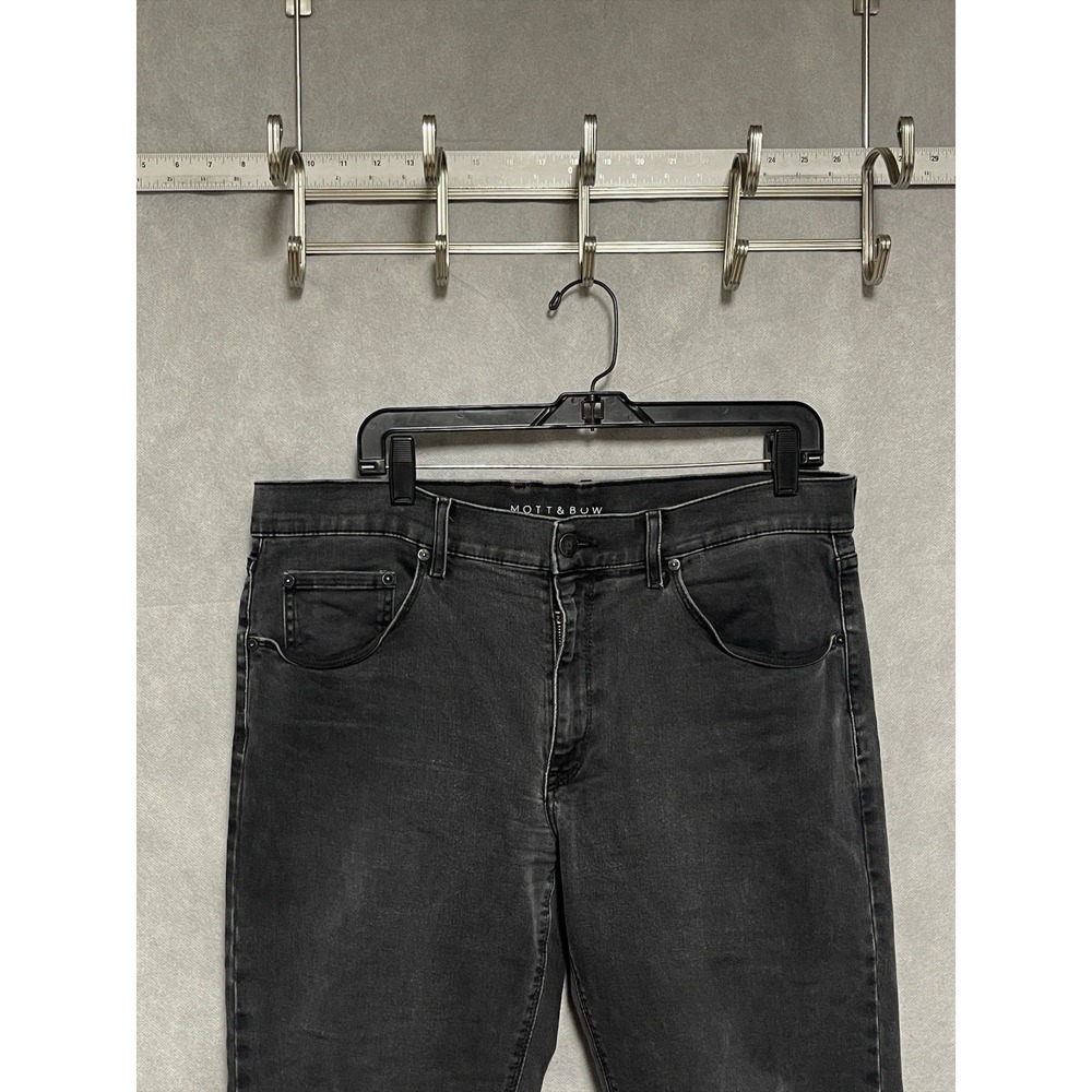 Mott & Bow Jeans Men 35x30 Black Slim Stone Premium Denim Stretch Preppy Casual